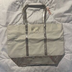 Victoria's Secret Cream and Gold Tote Bag